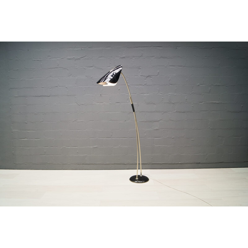 Schwarze Stehlampe aus Plexiglas und Chrom - 1960