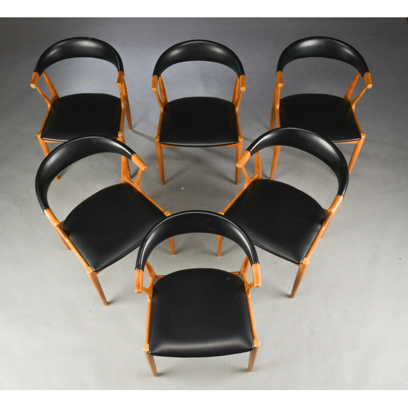 Ensemble de 6 chaises à repas de Johannes Andersen pour Brødere Andersen Møbelfabrik - 1960