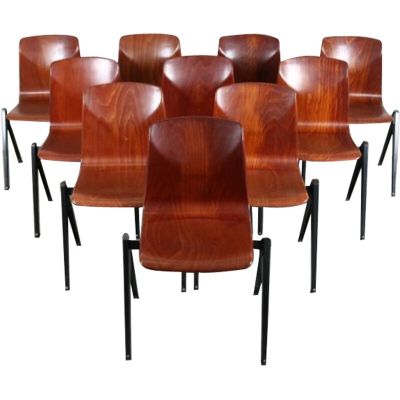 Ensemble de 10 chaises Pagholz en palissandre - 1960