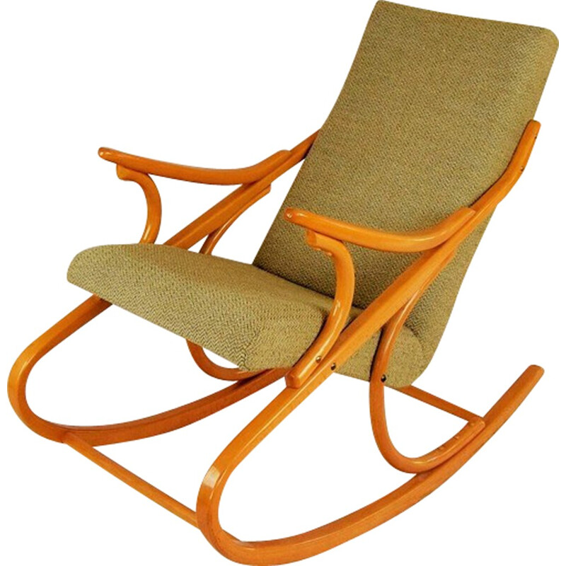 Chaise à bascule en bois cintré Ton - 1960
