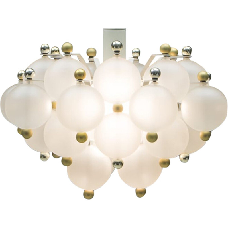 Austrian Glass Ball Chandelier from Kalmar - 1960s