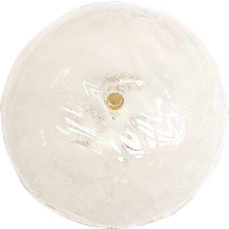 Heavy large 5404 ice glass ceiling lamp from Kalmar - 1960s