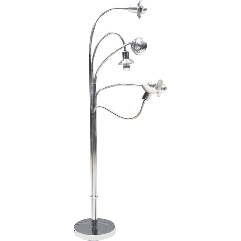 Mid-century Italian chromed space age floor lamp - 1960s