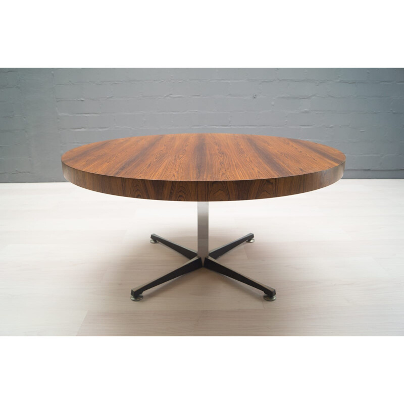 Mid century adjustable rosewood and glass dining table - 1960s