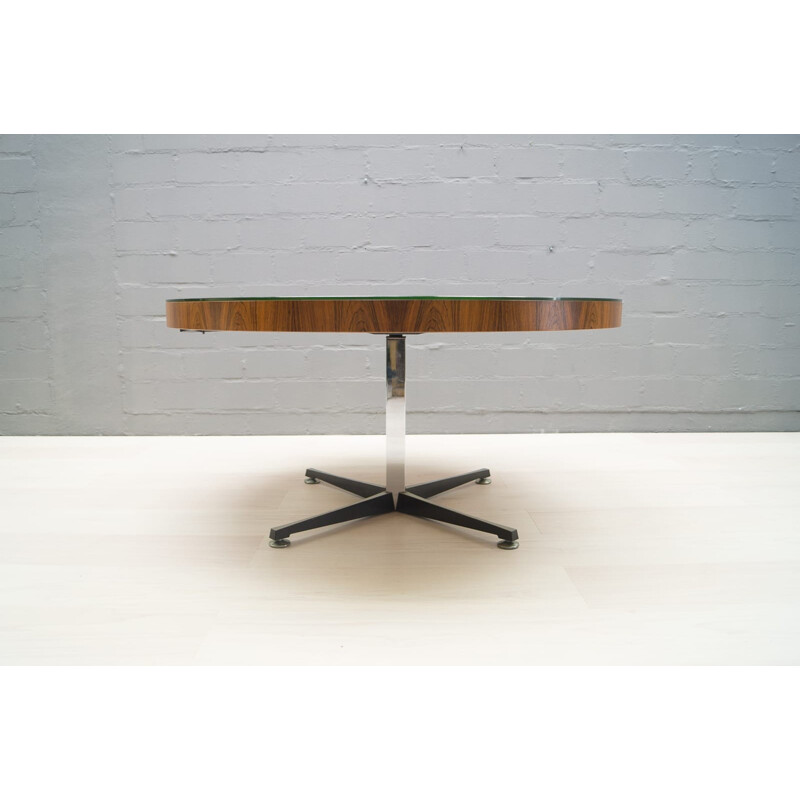 Mid century adjustable rosewood and glass dining table - 1960s
