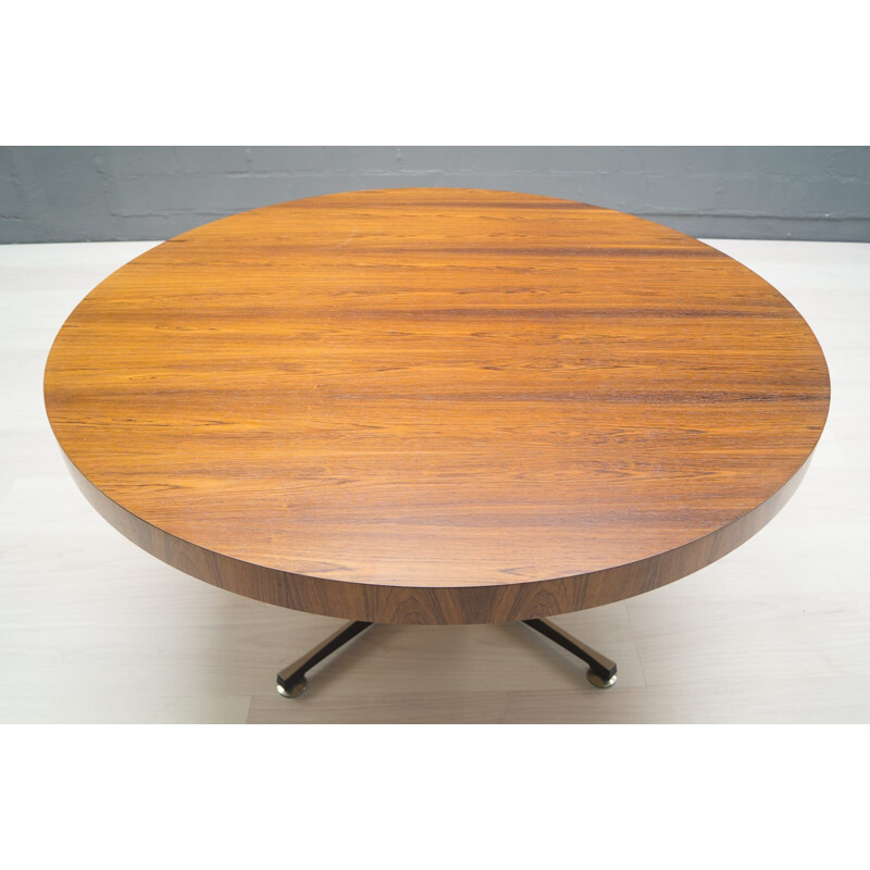 Mid century adjustable rosewood and glass dining table - 1960s