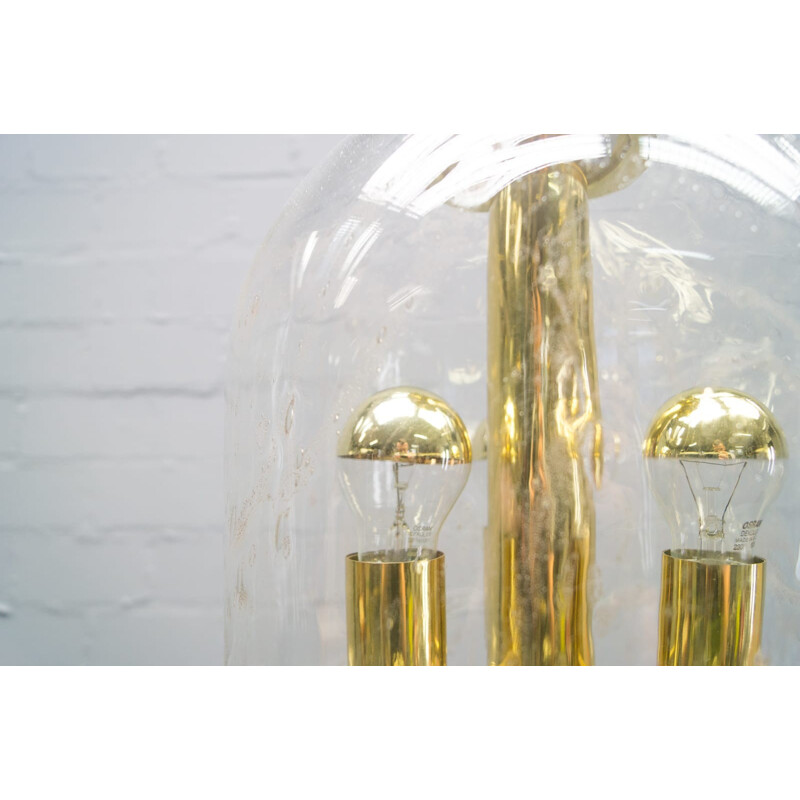 Lámpara de suspensión vintage de cristal de Doria, Alemania 1960