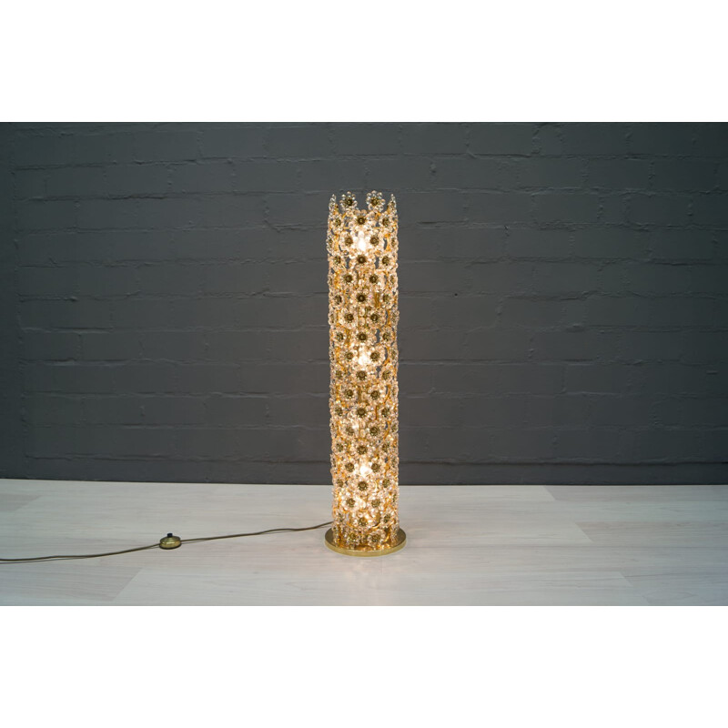 Hollywood Regency Crystal Floor Lamp from Palwa - 1960s