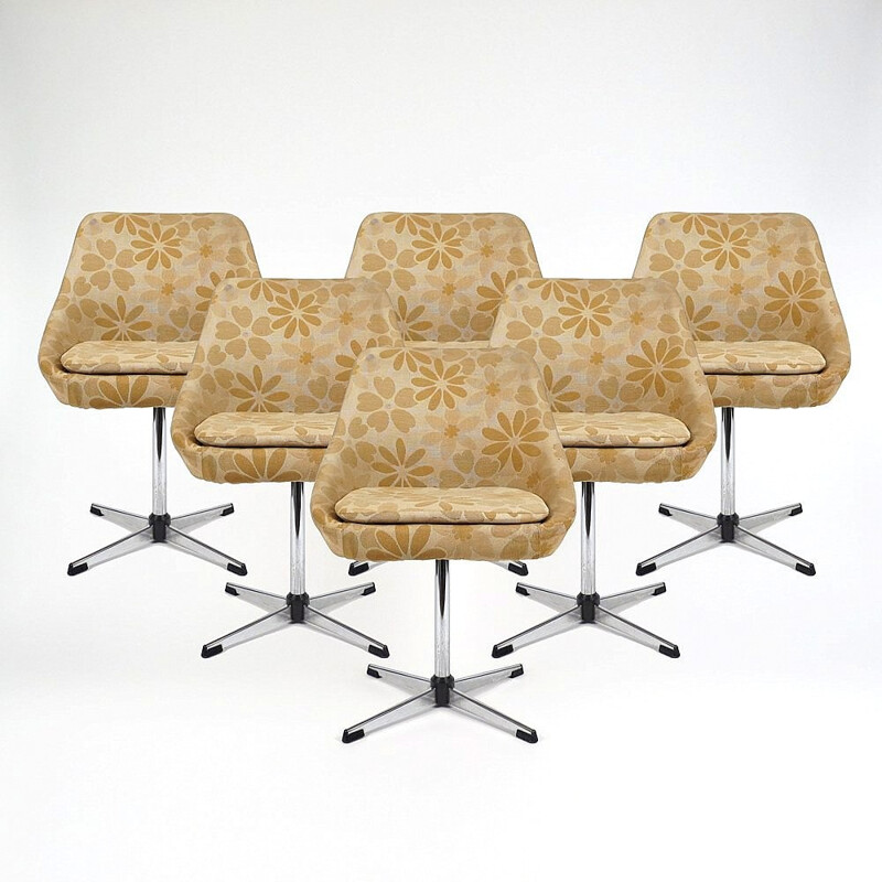 Set of 6 swivel chairs - 1960s