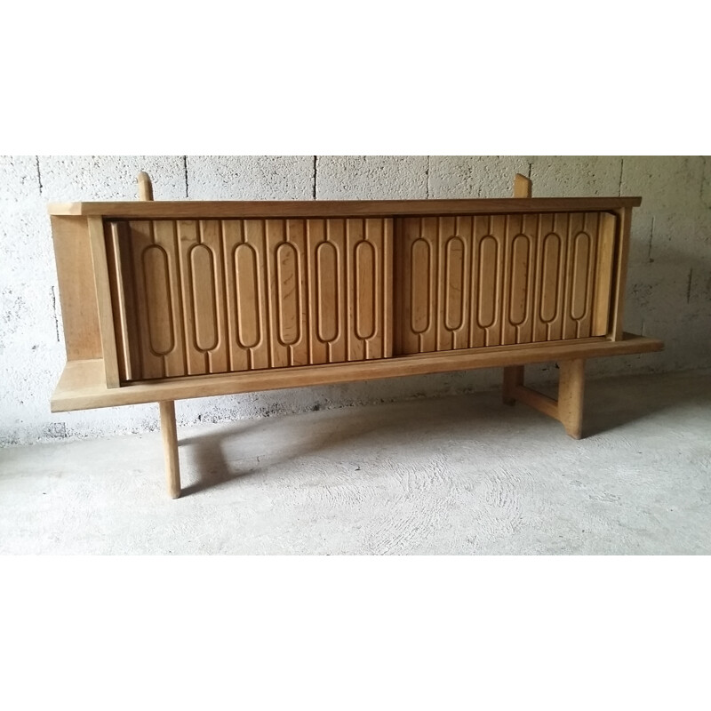 Solid oak sideboard by Guillerme and Chambron for Votre Maison - 1950s