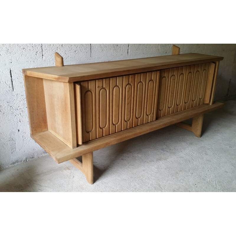 Solid oak sideboard by Guillerme and Chambron for Votre Maison - 1950s