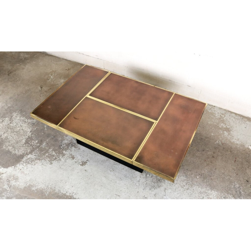 Coffee table in copper and brass - 1970s