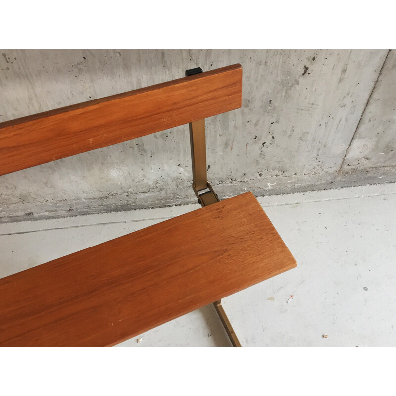 Pair of mid century Staples Ladderax fold down benches - 1960s