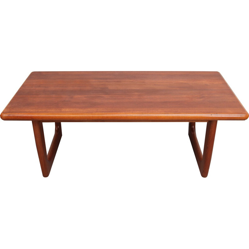 Tavolino vintage in teak massiccio di Niels Bach, Danimarca 1960