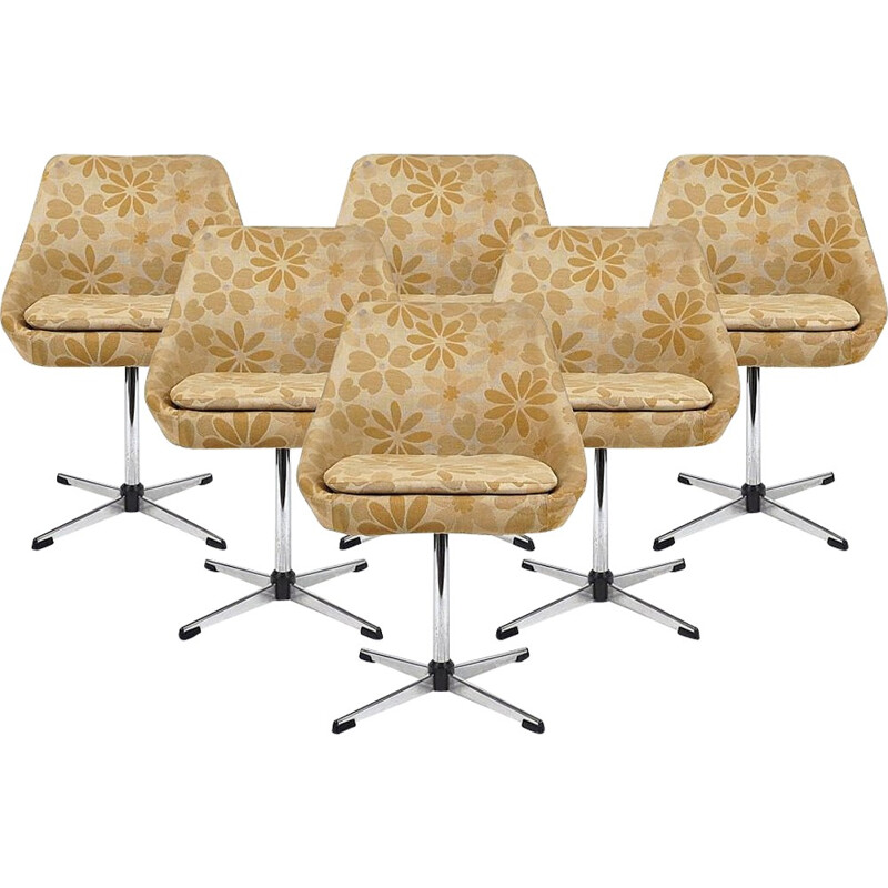 Set of 6 swivel chairs - 1960s