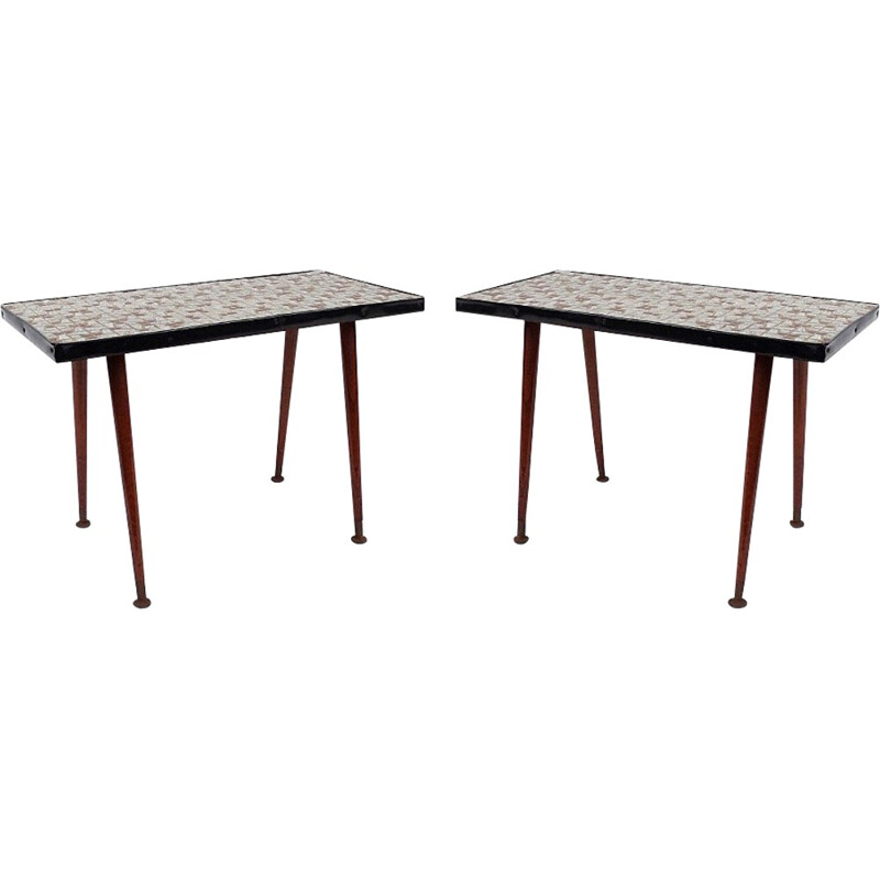 Paire de tables d'appoint avec plateau en mosaïque - 1960