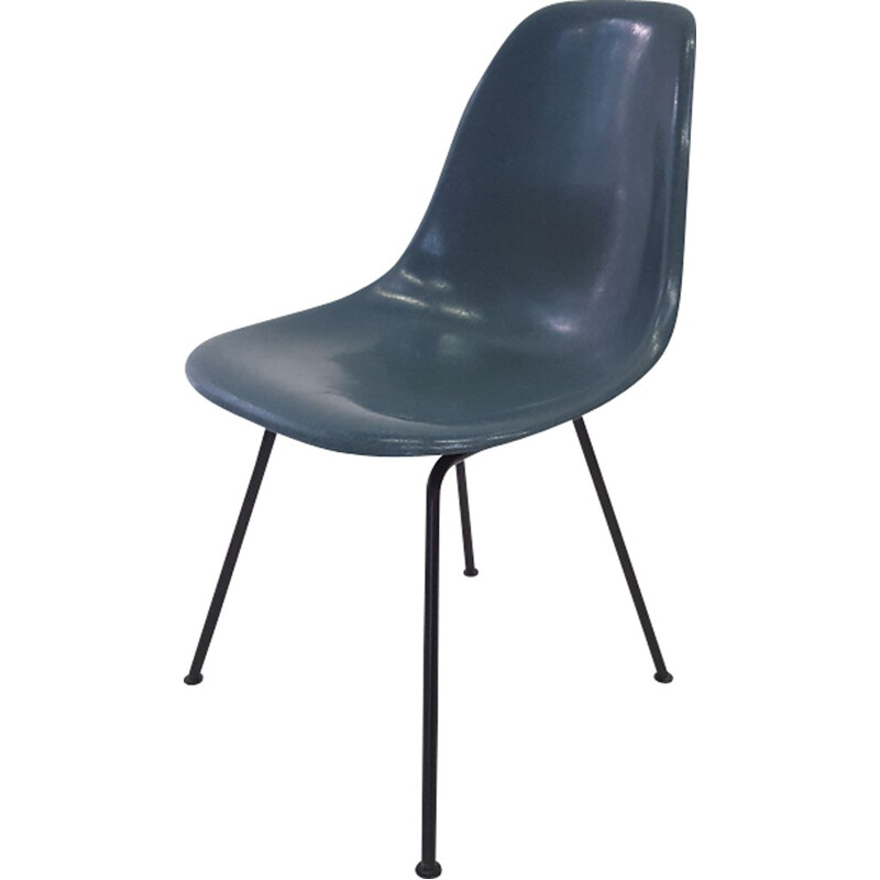 Chaise DSX bleu jean par Charles & Ray Eames - 1960