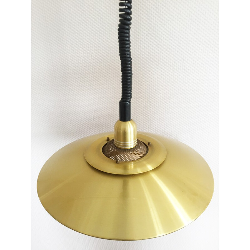 JEKA Scandinavian gilded pendant lamp - 1970s