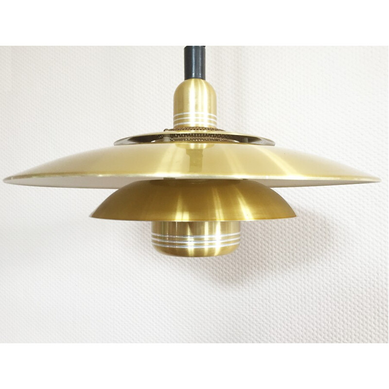 JEKA Scandinavian gilded pendant lamp - 1970s