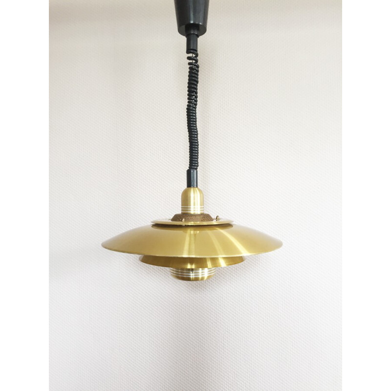 JEKA Scandinavian gilded pendant lamp - 1970s