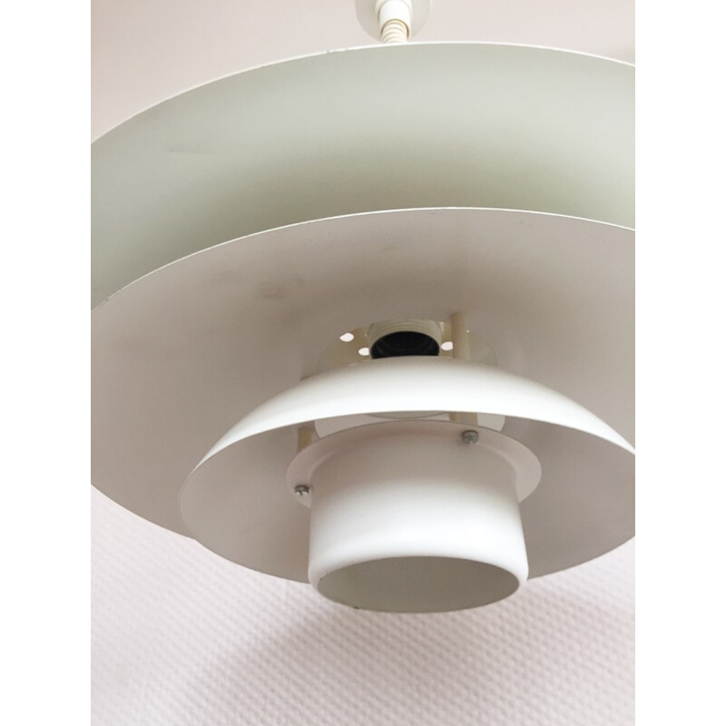 Mid century white Scandinavian hanging lamp produced by Danalight - 1980s