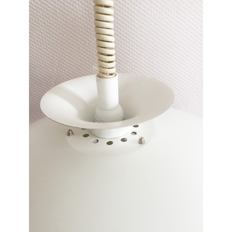 Mid century white Scandinavian hanging lamp produced by Danalight - 1980s