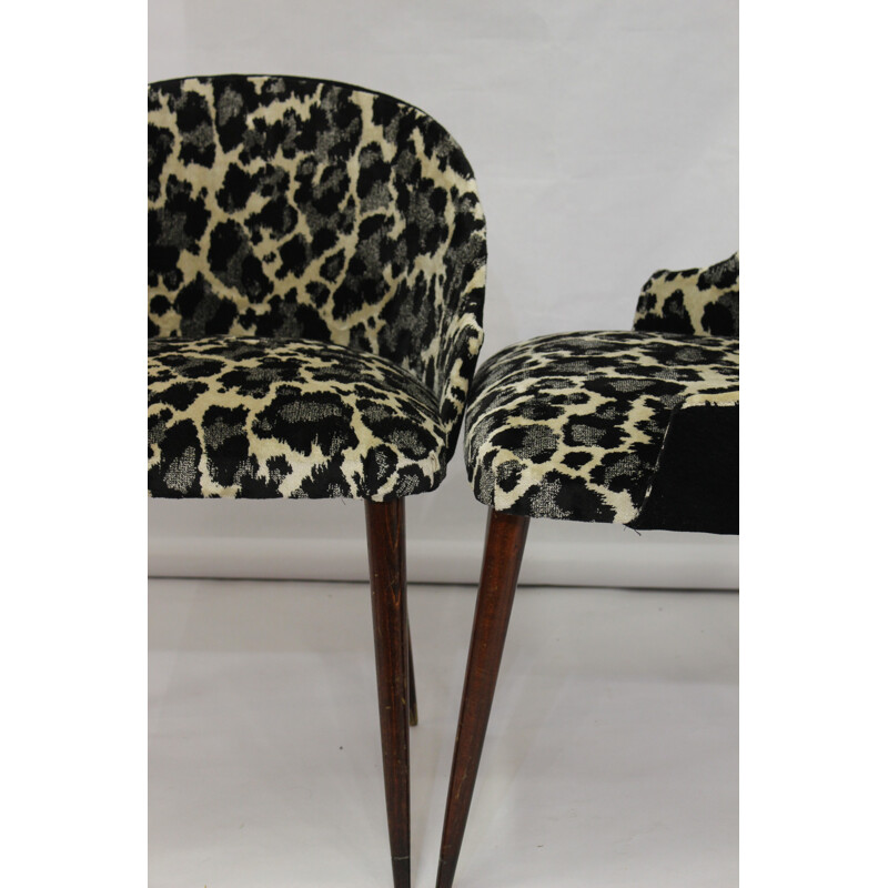 Cocktail armchairs with leopard pattern - 1970s