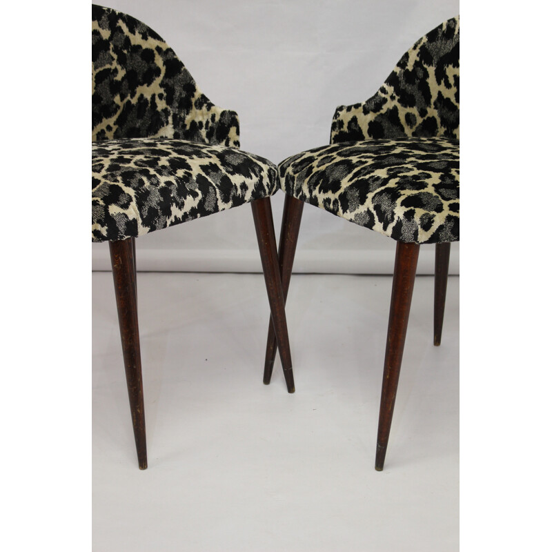 Cocktail armchairs with leopard pattern - 1970s