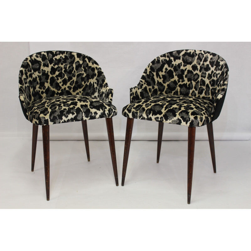 Cocktail armchairs with leopard pattern - 1970s