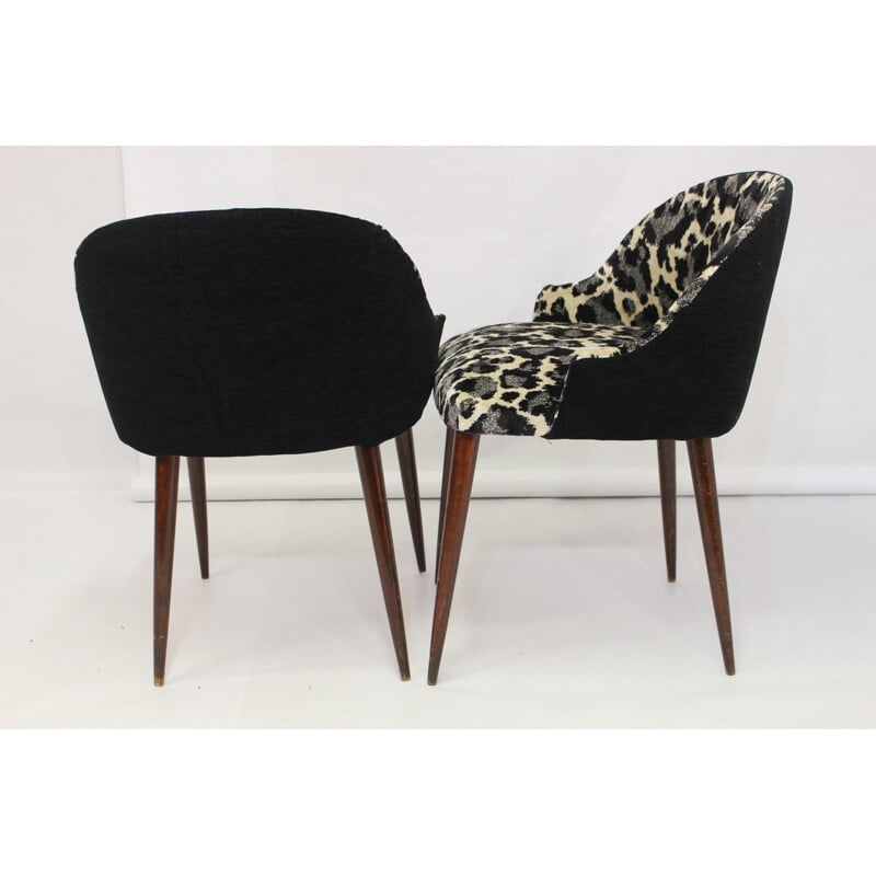 Cocktail armchairs with leopard pattern - 1970s