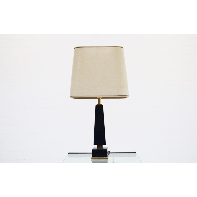 Mid-century black marble table lamp - 1970s