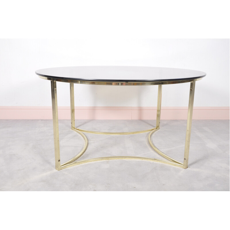 Mid-century brass & glass coffee table - 1970s