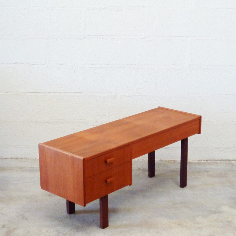 L-shaped low chest of drawers in teak - 1960s