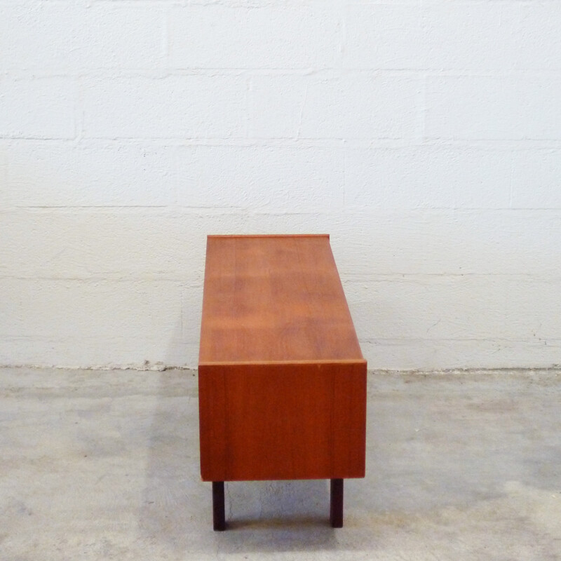 L-shaped low chest of drawers in teak - 1960s