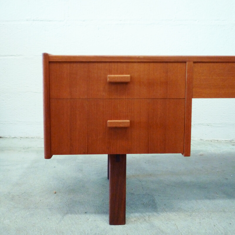 L-shaped low chest of drawers in teak - 1960s