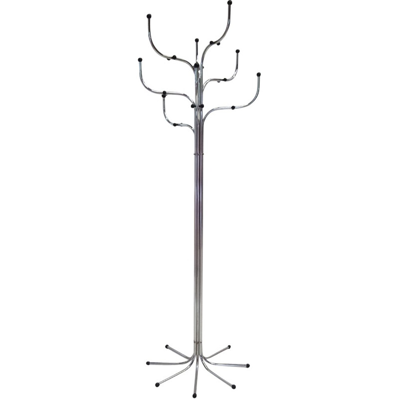 Silvery chromed coat rack by Sidse Werner for Fritz Hansen edition - 1970s
