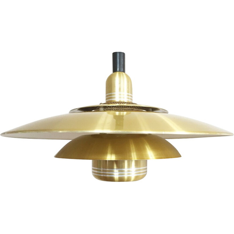 JEKA Scandinavian gilded pendant lamp - 1970s