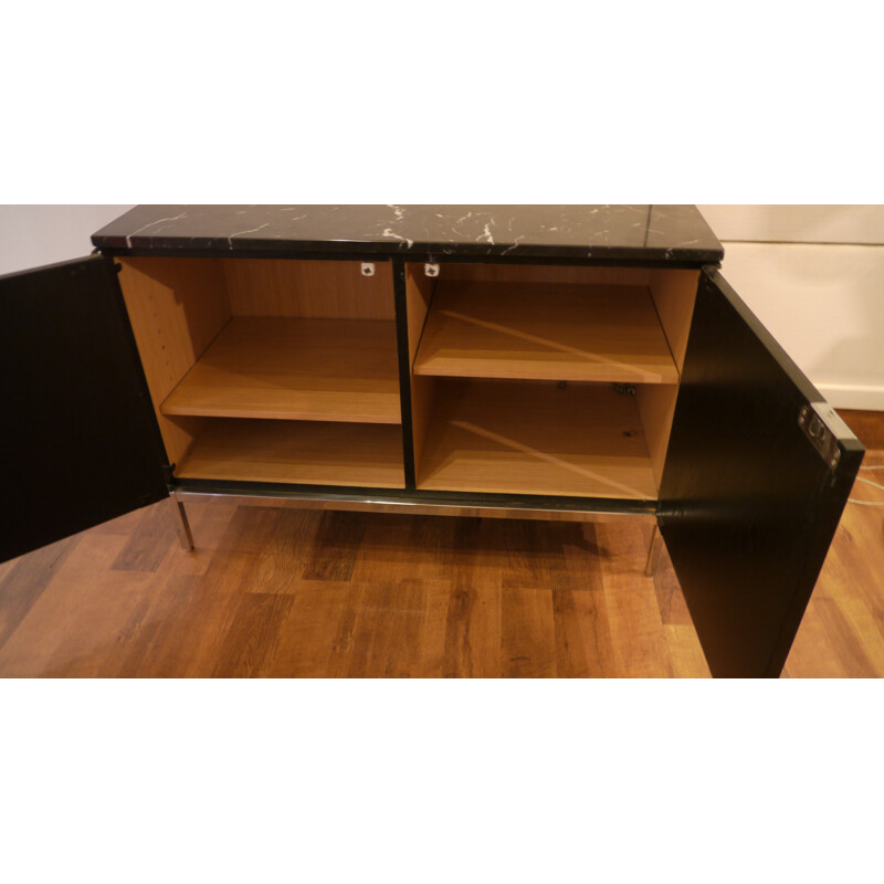 Sideboard with a black marble table top, Florence KNOLL - 1980s