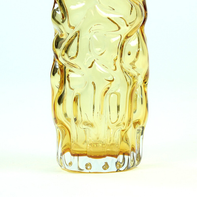 Brain yellow czech vase by Pavel Hlava - 1960s