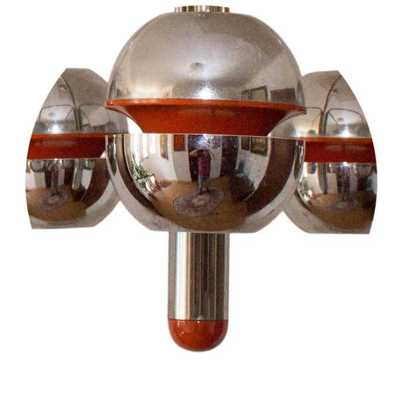 ''Atomic Age'' chandelier in chromed metal, Belgium - 1960s