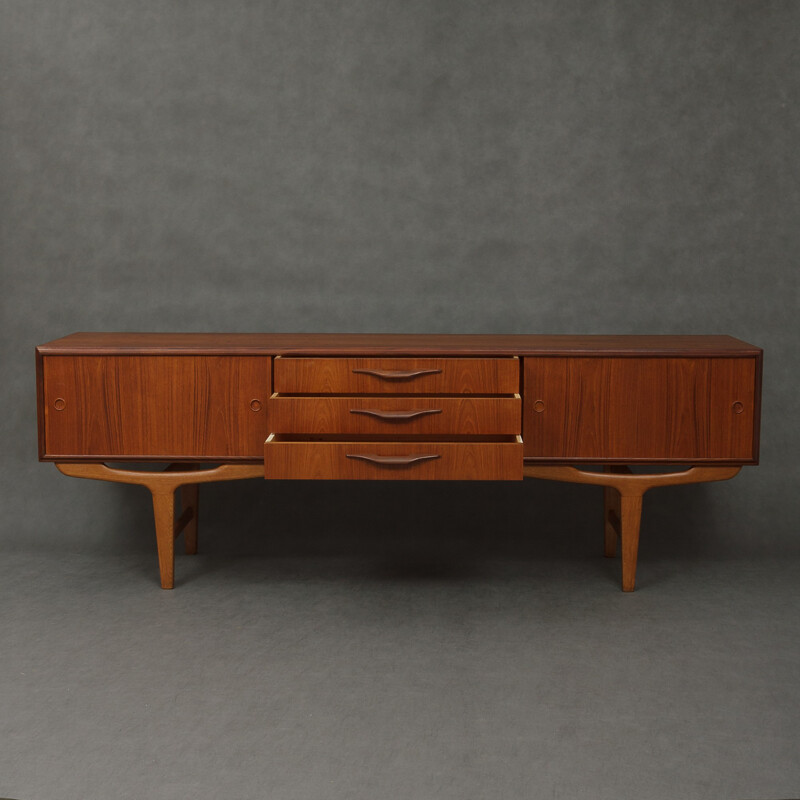 Scnadinavian teak sideboard with oak base - 1960s