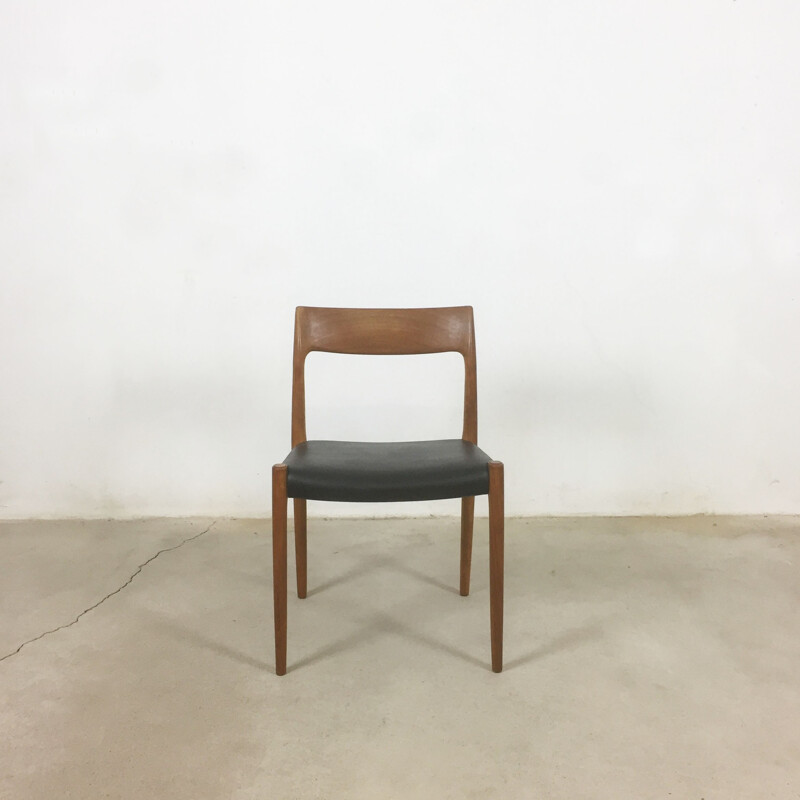 Set of 4 teak chair no. 7 by Nils Moller for Moller Models, Denmark  - 1960s