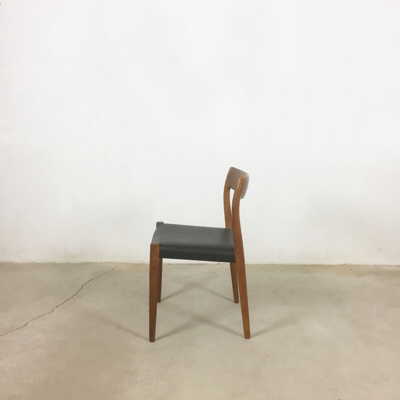 Set of 4 teak chair no. 7 by Nils Moller for Moller Models, Denmark  - 1960s