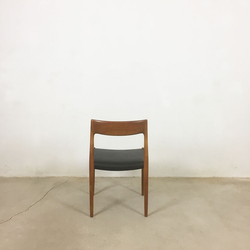 Set of 4 teak chair no. 7 by Nils Moller for Moller Models, Denmark  - 1960s