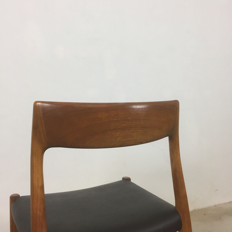 Set of 4 teak chair no. 7 by Nils Moller for Moller Models, Denmark  - 1960s