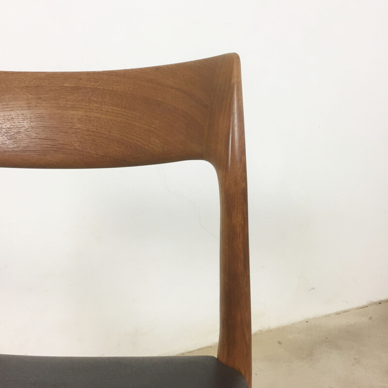 Set of 4 teak chair no. 7 by Nils Moller for Moller Models, Denmark  - 1960s