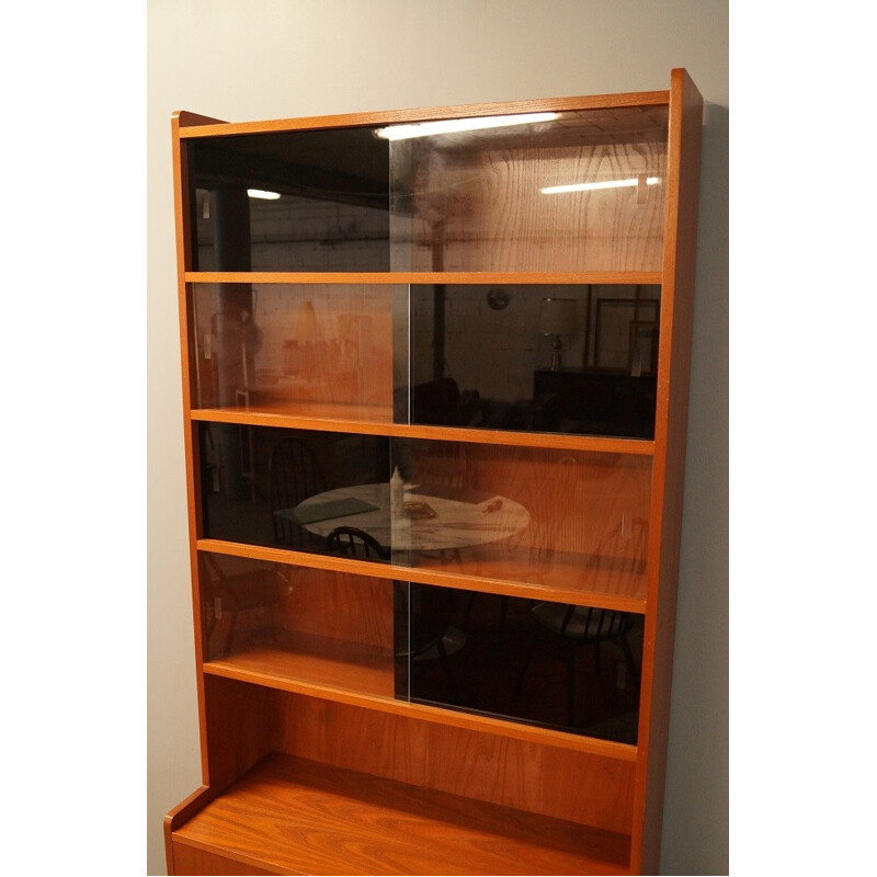 Teak and glass bookcase - 1960s