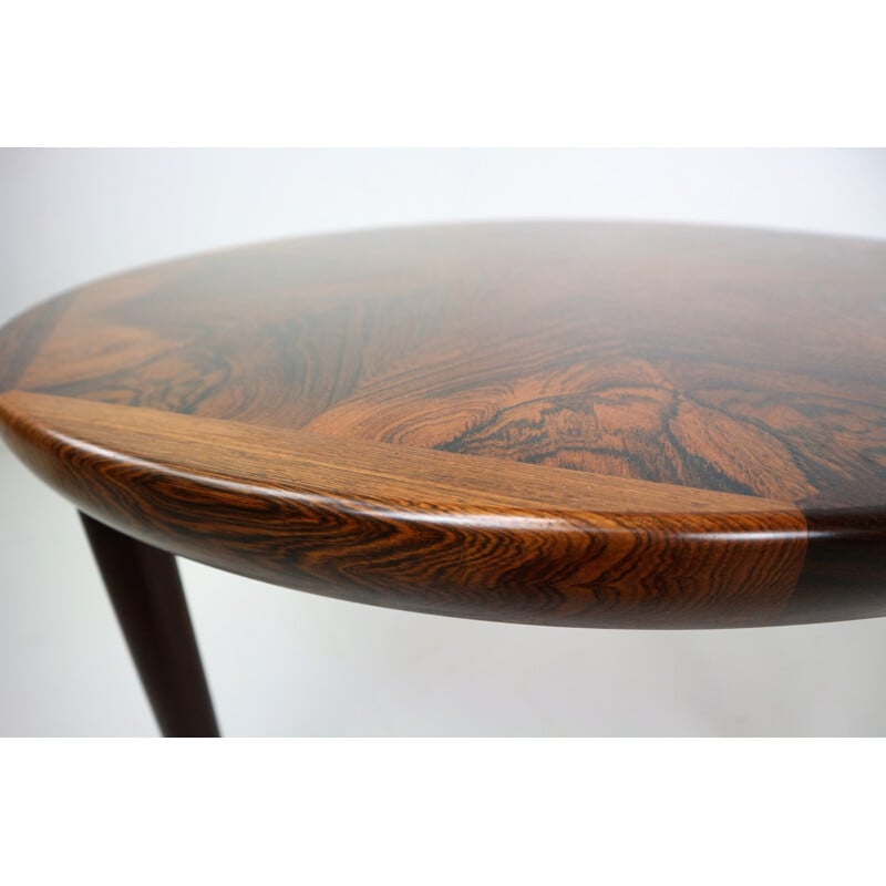 Round rosewood coffee Table for W Mobler Spottrup - 1970s