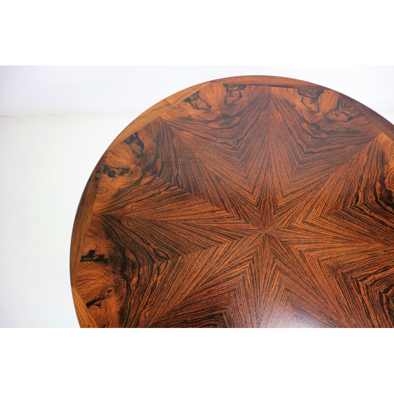 Round rosewood coffee Table for W Mobler Spottrup - 1970s