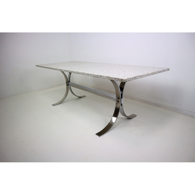 Granite and chrome coffee table by Milo Baughman - 1970s